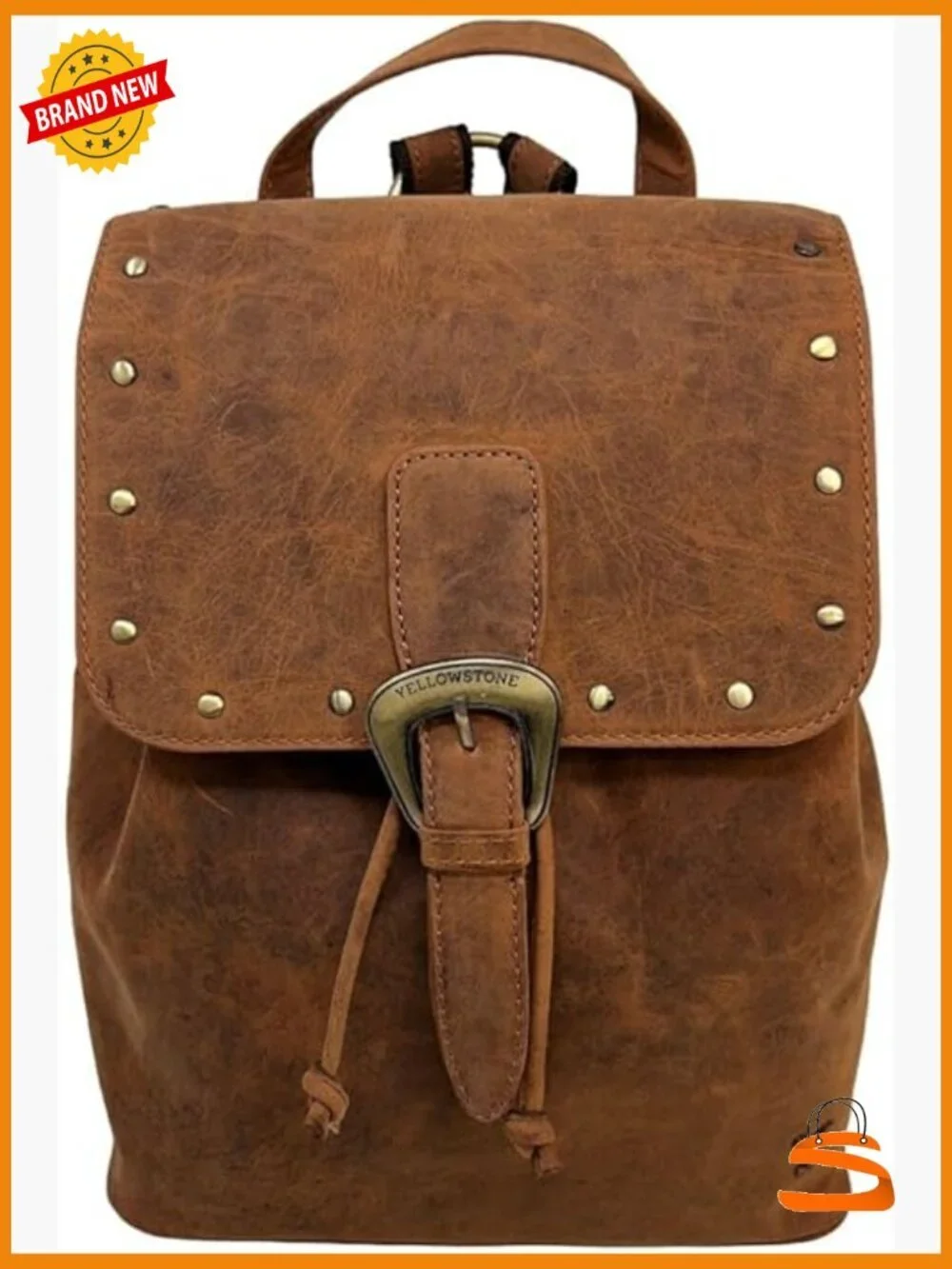 Officially Licensed Yellowstone Leather Backpack - Studded Western Daypack